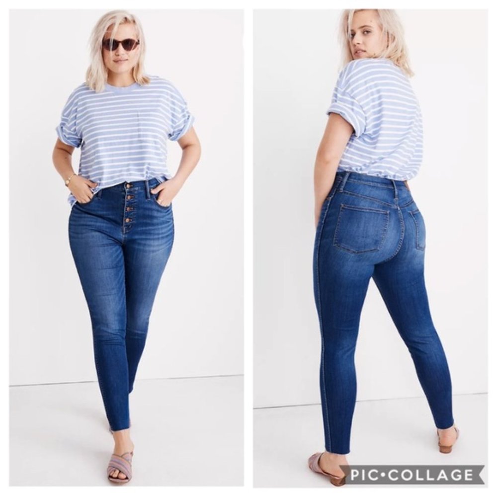 Madewell 10" High Rise Skinny Crop Button-Front